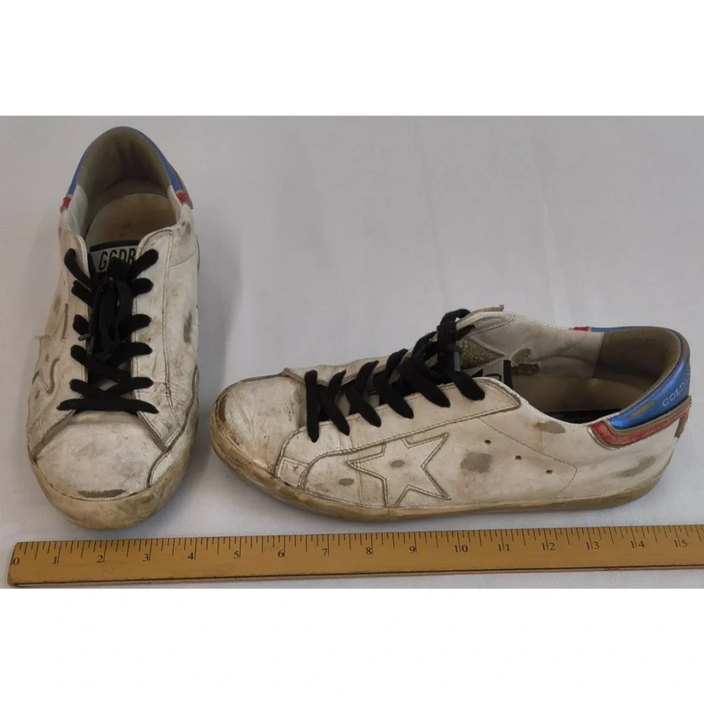 Golden Goose Superstar Sneakers Men's 40 (US7.5) Leather Red/White/Blue #W5252